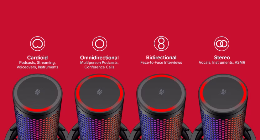 Four selectable polar patterns