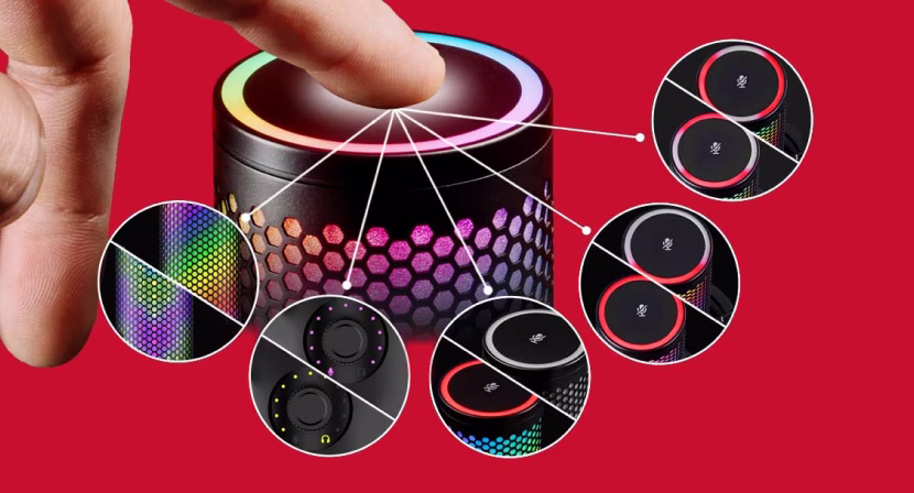 Mic status LED indicators